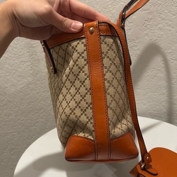 GUCCI with pouch Diamante Craft Hand Tote Bag Canvas Leather Beige - Picture 15 of 15